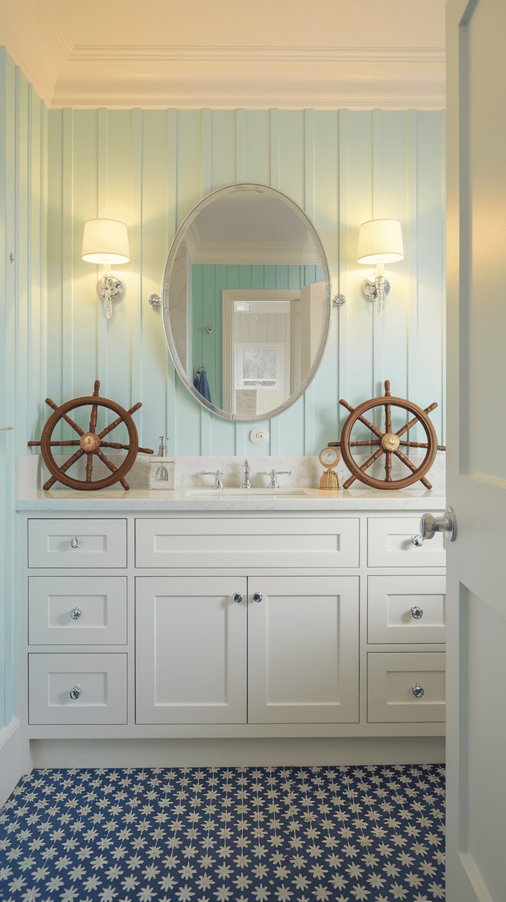 Mediterranean style bathroom resembling a coastal Italian Riviera retreat.