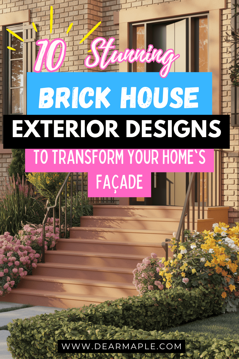 Pinterest pin of Brick House Exterior