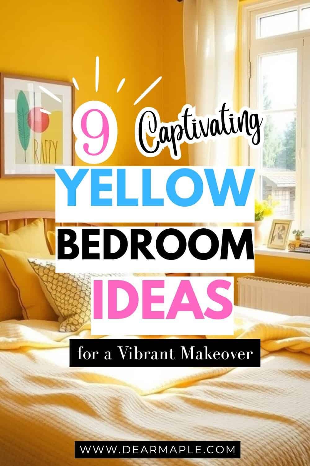 Pinterest pin of Yellow Bedroom Ideas
