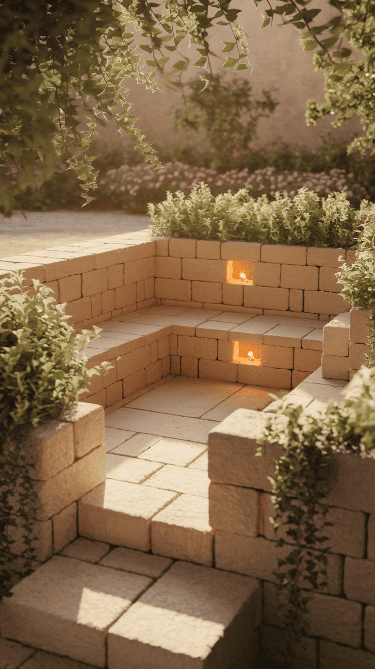 Cozy backyard idea: Intimate sunken seating area offering a snug and inviting retreat
