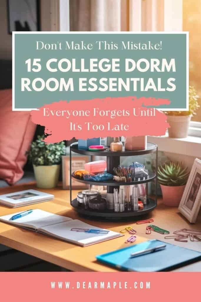 Pinterest pin of College Dorm Room Essentials