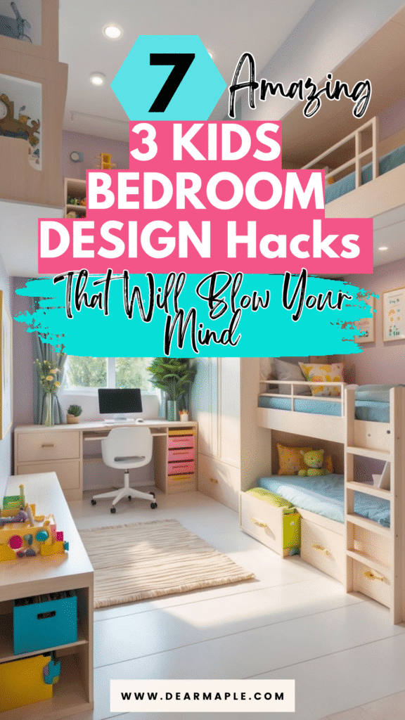 Pinterest pin of 3 Kids Bedroom Design