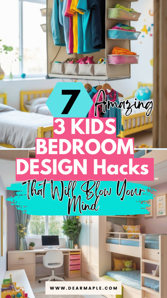 Pinterest pin of 3 Kids Bedroom Design