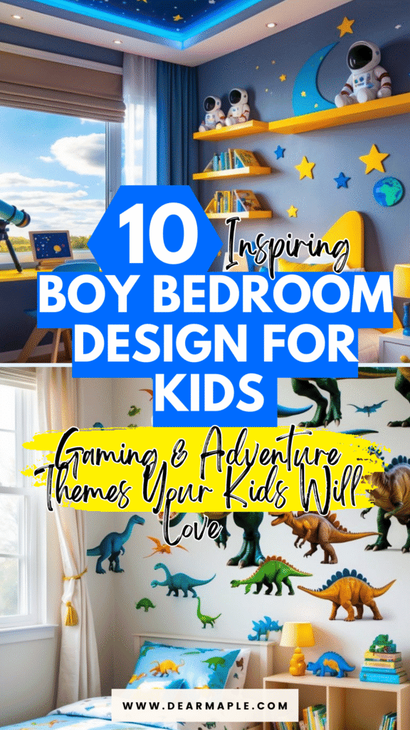 Pinterest pin of Boy Bedroom Design For Kids
