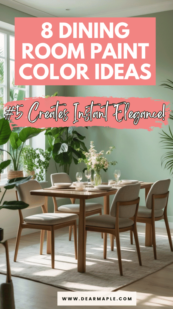 Pinterest pin of Dining Room Paint Color Ideas