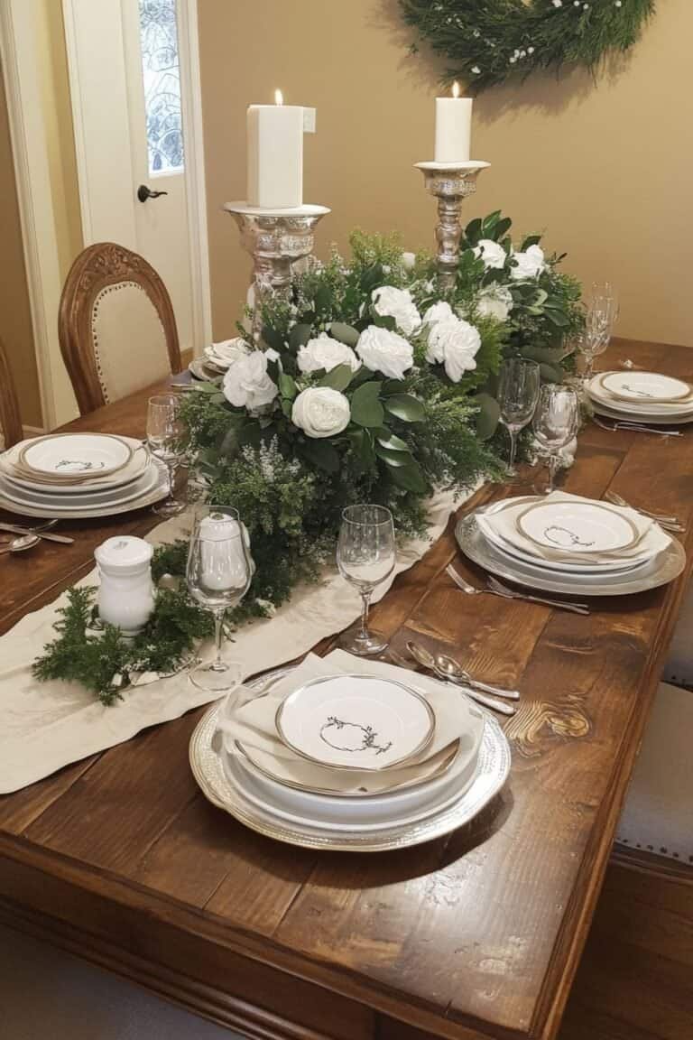 Dining Room Table Centerpiece Ideas - Elegant Dinner Table Setting.