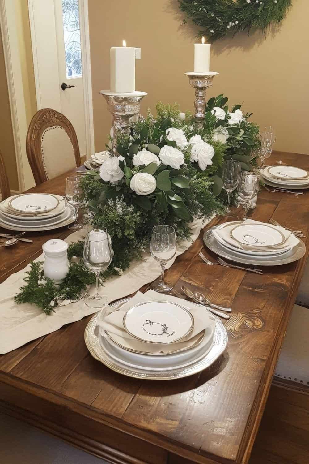Dining Room Table Centerpiece Ideas - Elegant Dinner Table Setting.