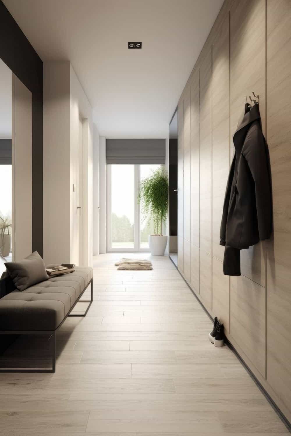 Foyer Ideas Entryway-Entrance with all wall shoe cabinet