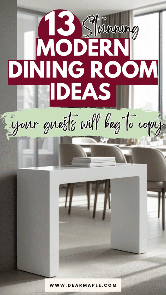 Pinterest pin of Modern Dining Room Ideas