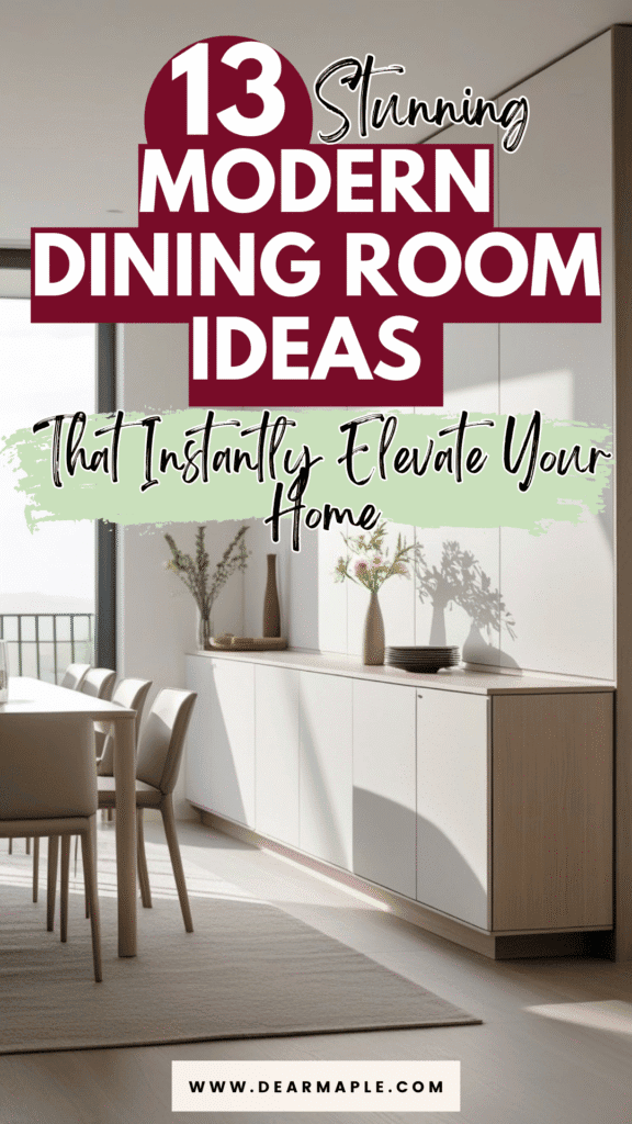 Pinterest pin of Modern Dining Room Ideas