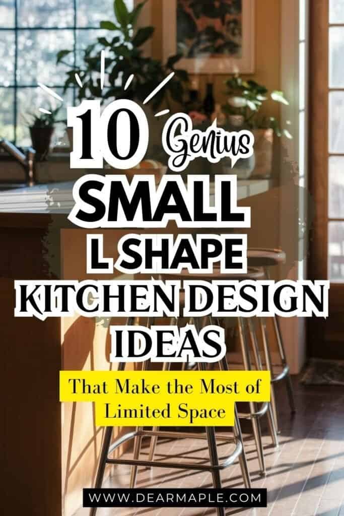 Pinterest pin of Small l shape kitchen design