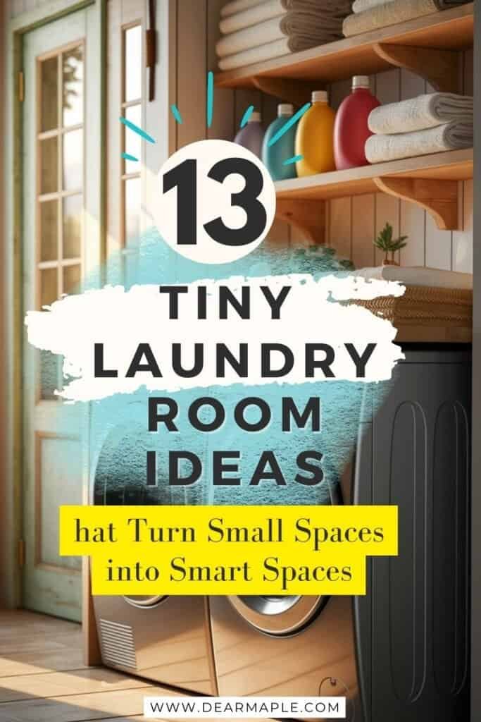Pinterest pin of Tiny Laundry Room Ideas