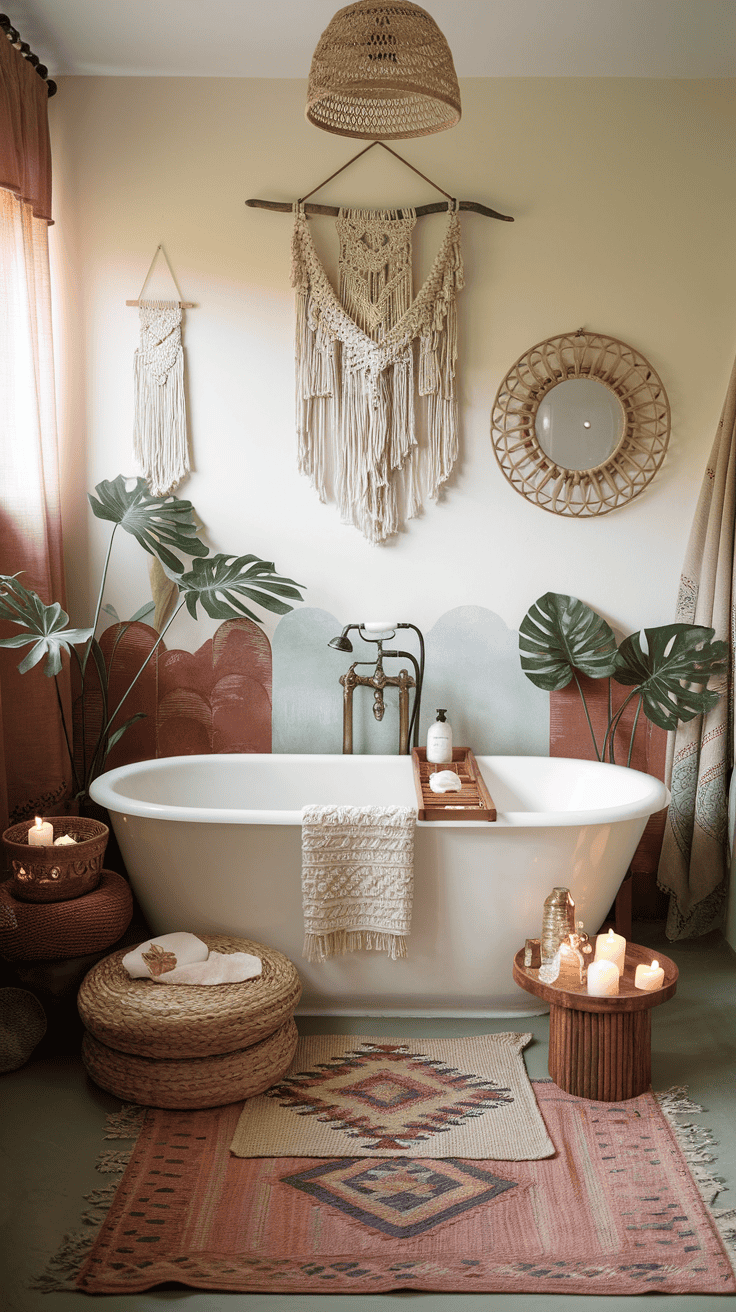 17 Boho Bathroom Decor Ideas That Will Transport You to Paradise