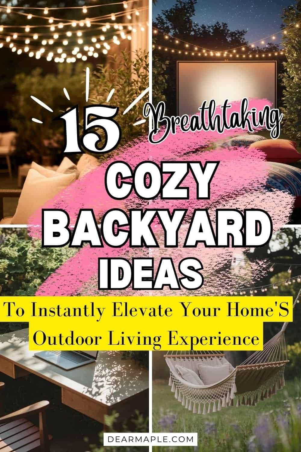 Picture of Pinterest pin of cozy backyard ideas