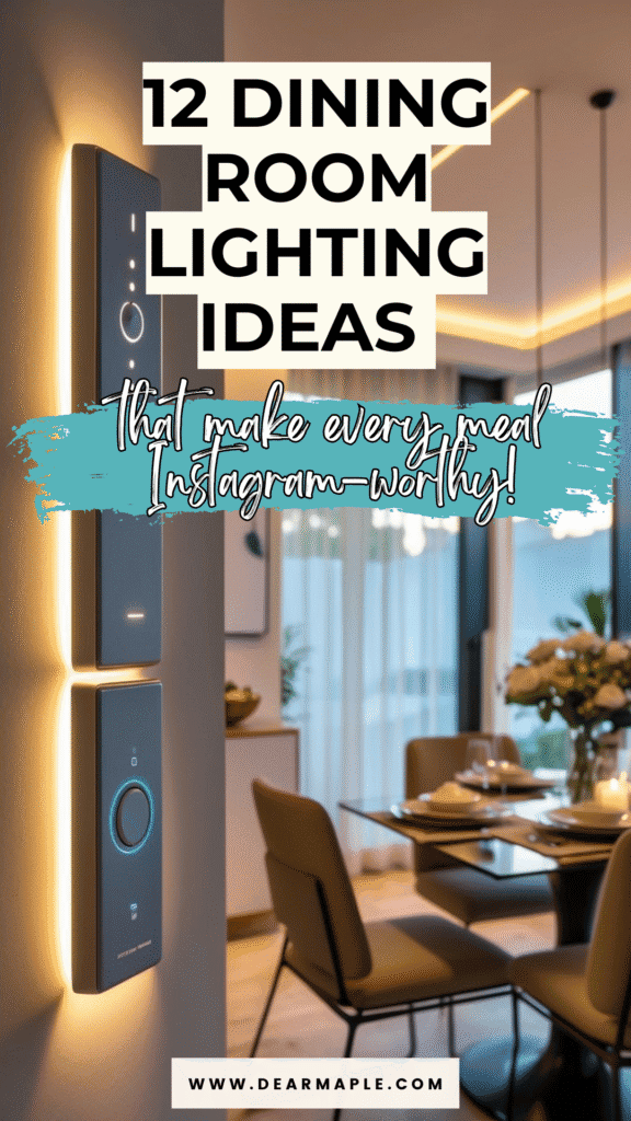 Pinterest pin of dining room lighting ideas
