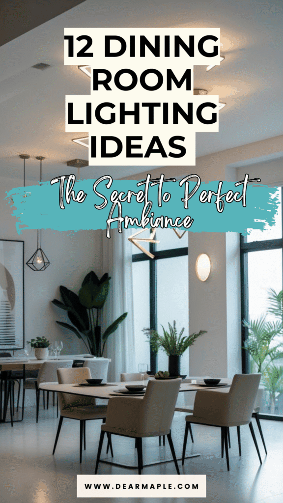 Pinterest pin of dining room lighting ideas