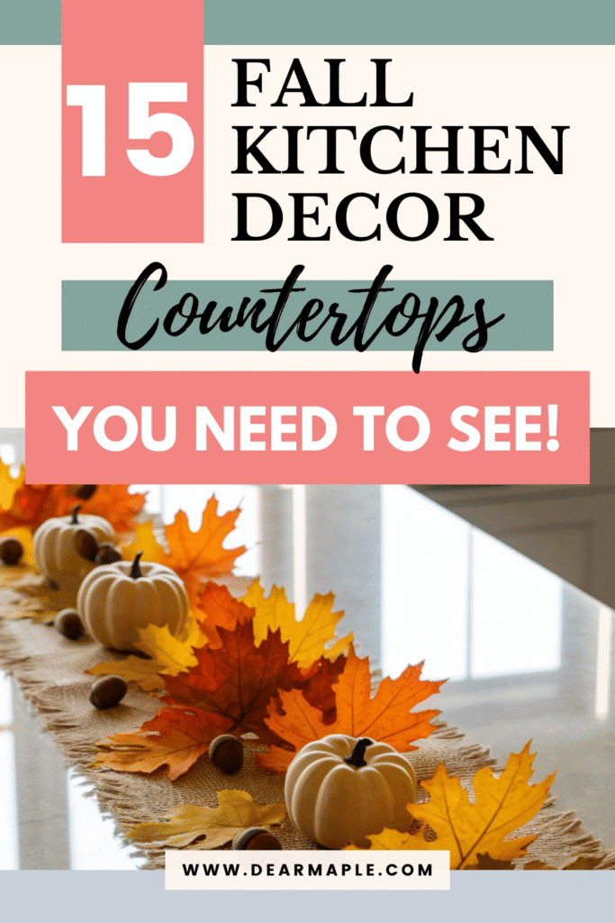 Pinterest pin of fall kitchen decor countertops