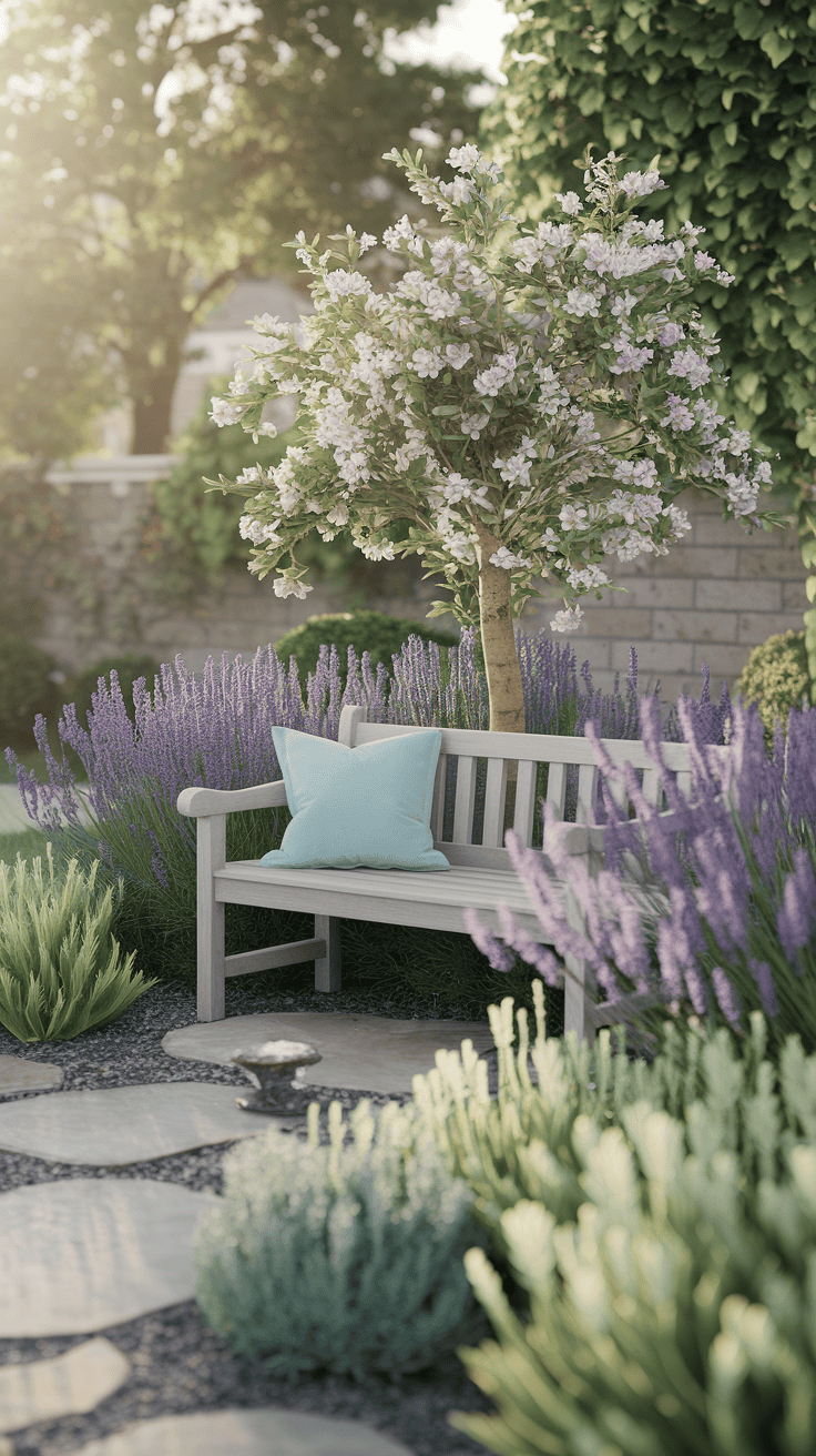 Peaceful meditation nook demonstrating how front of house landscape ideas can create personal wellness spaces for homeowners