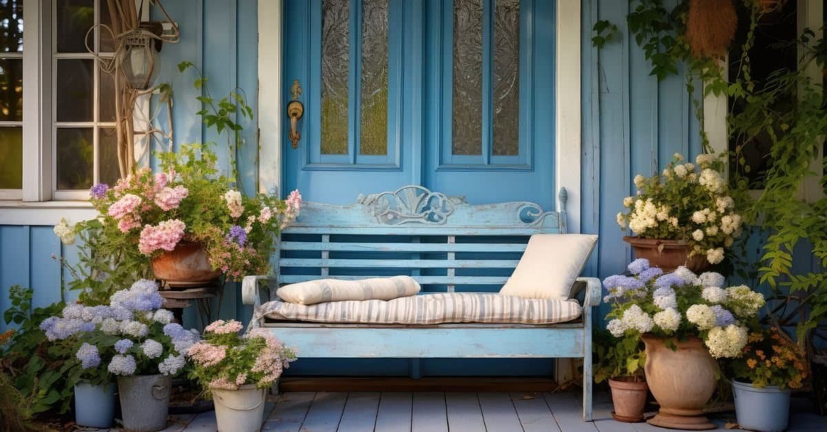 front porch styling -lantern front door porch