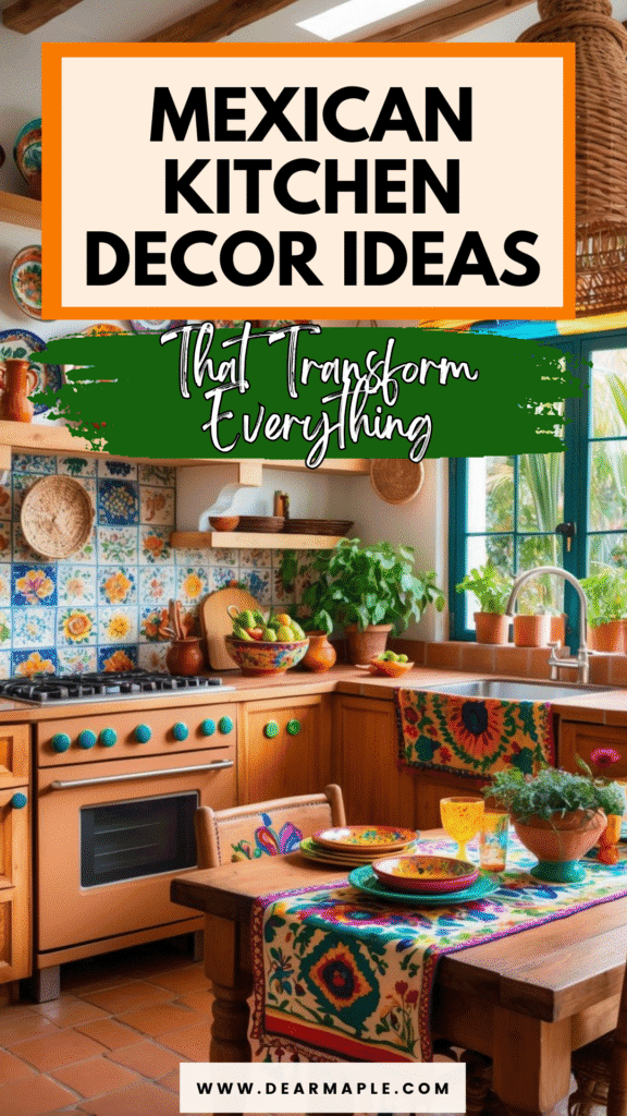 Pinterest pin of mexican kitchen decor ideas
