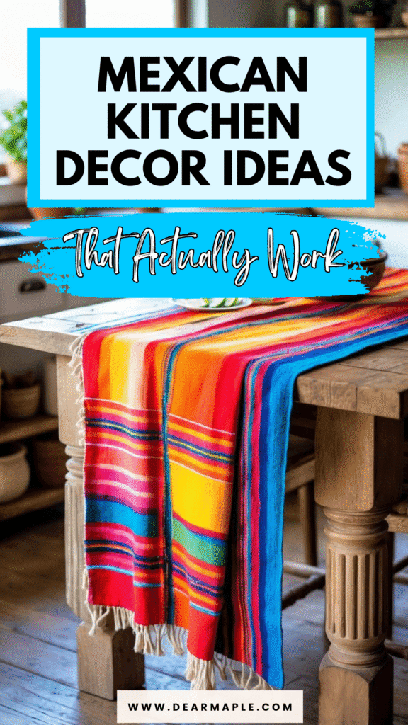 Pinterest pin of mexican kitchen decor ideas