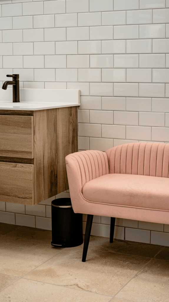 pink bench bathroom touch – pink bathroom decor