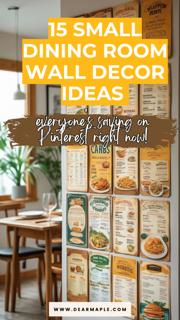 Pinterest pin of small Dining Room Wall Decor Ideas