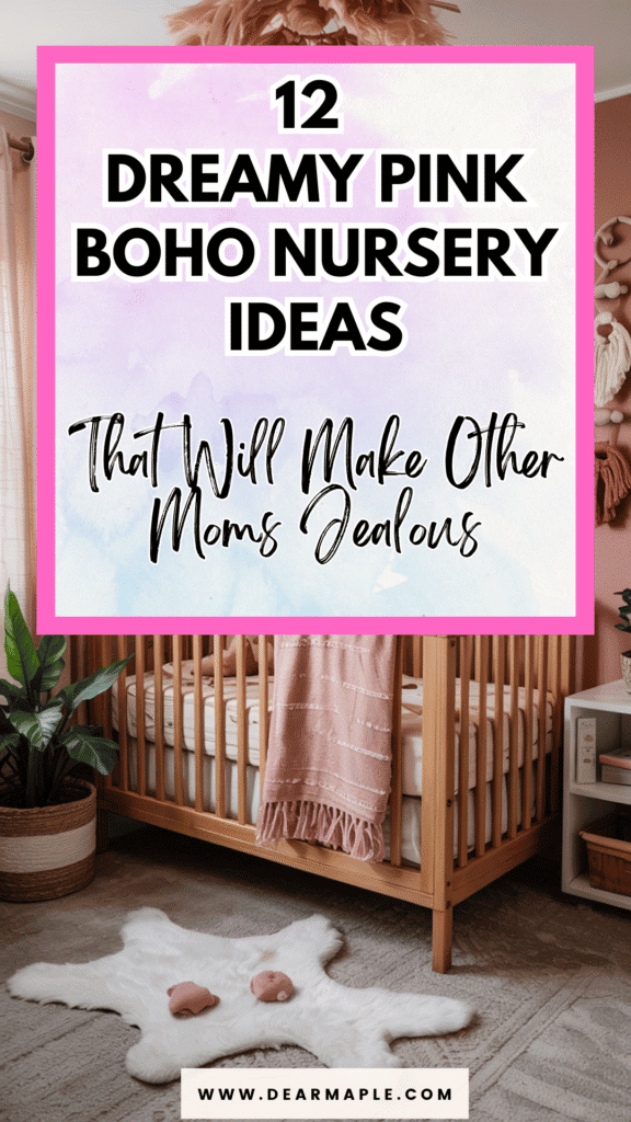 Pinterest pin of Pink Boho Nursery