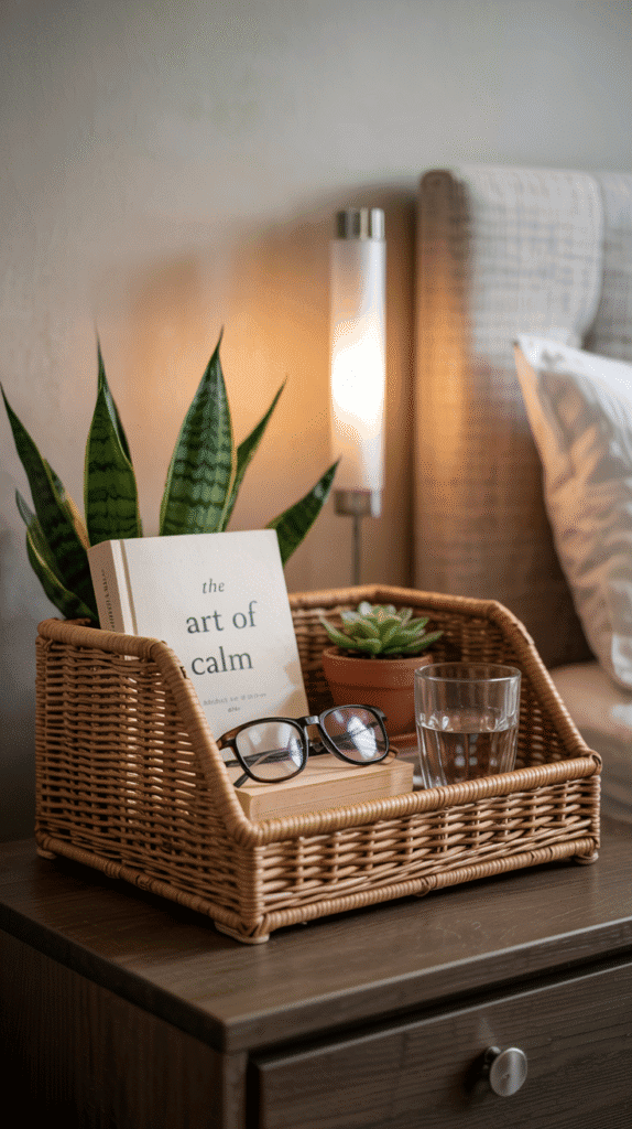 Convenient back to school bedroom ideas incorporating a bedside caddy for easy access to essentials