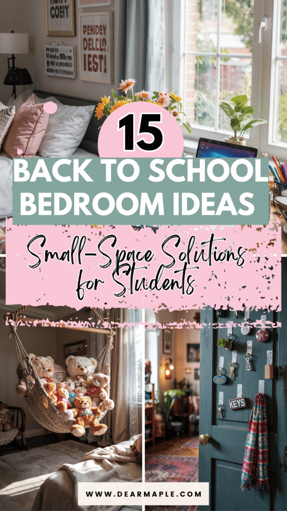 Pinterest pin of back to school bedroom ideas
