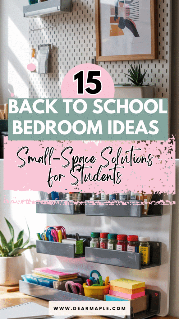 Pinterest pin of back to school bedroom ideas