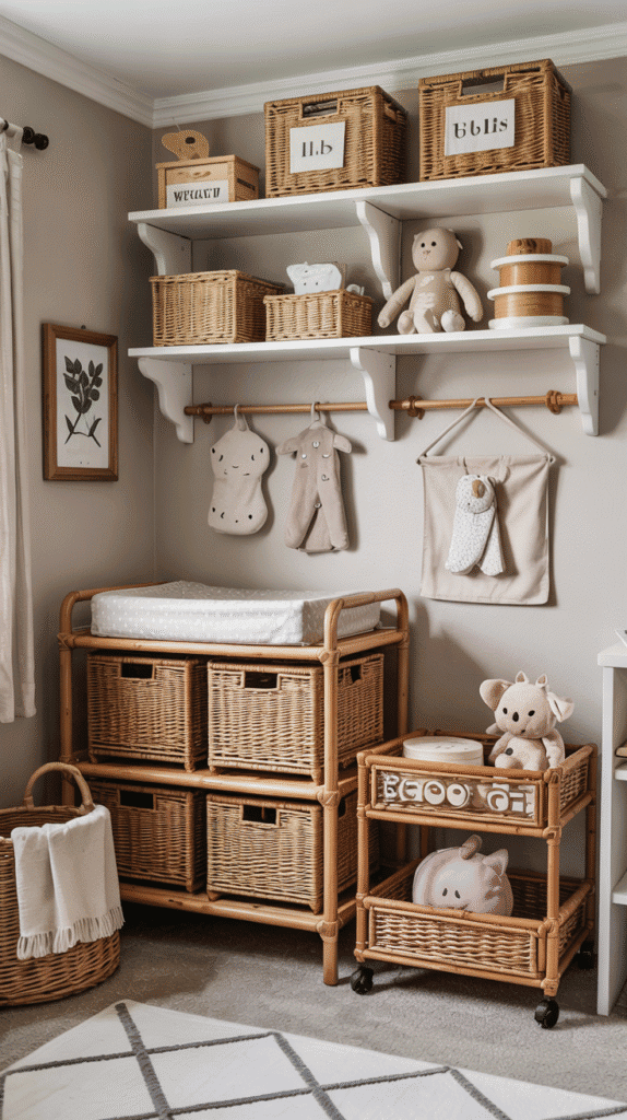 Dreamy boho lighting in a boho baby girl nursery.