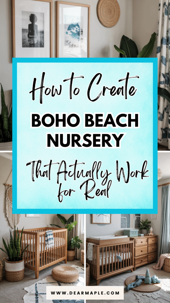 Pinterest pin of boho beach nursery