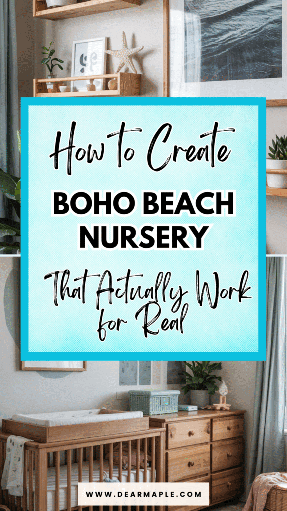 Pinterest pin of boho beach nursery
