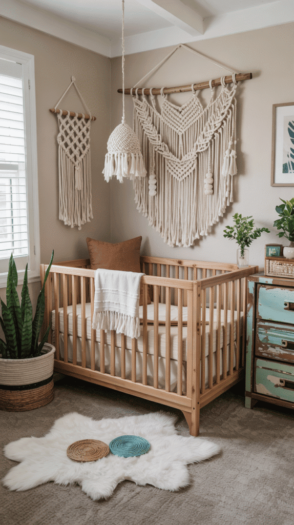 DIY touches in boho beach nursery