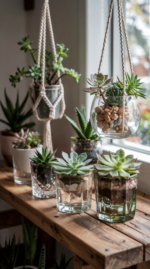 Terrarium garden in boho floral nursery