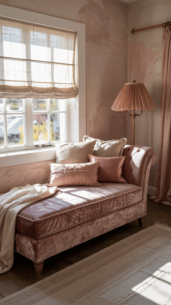 Monochrome dusty pink bedroom ideas with layered shades for a cohesive, sophisticated look