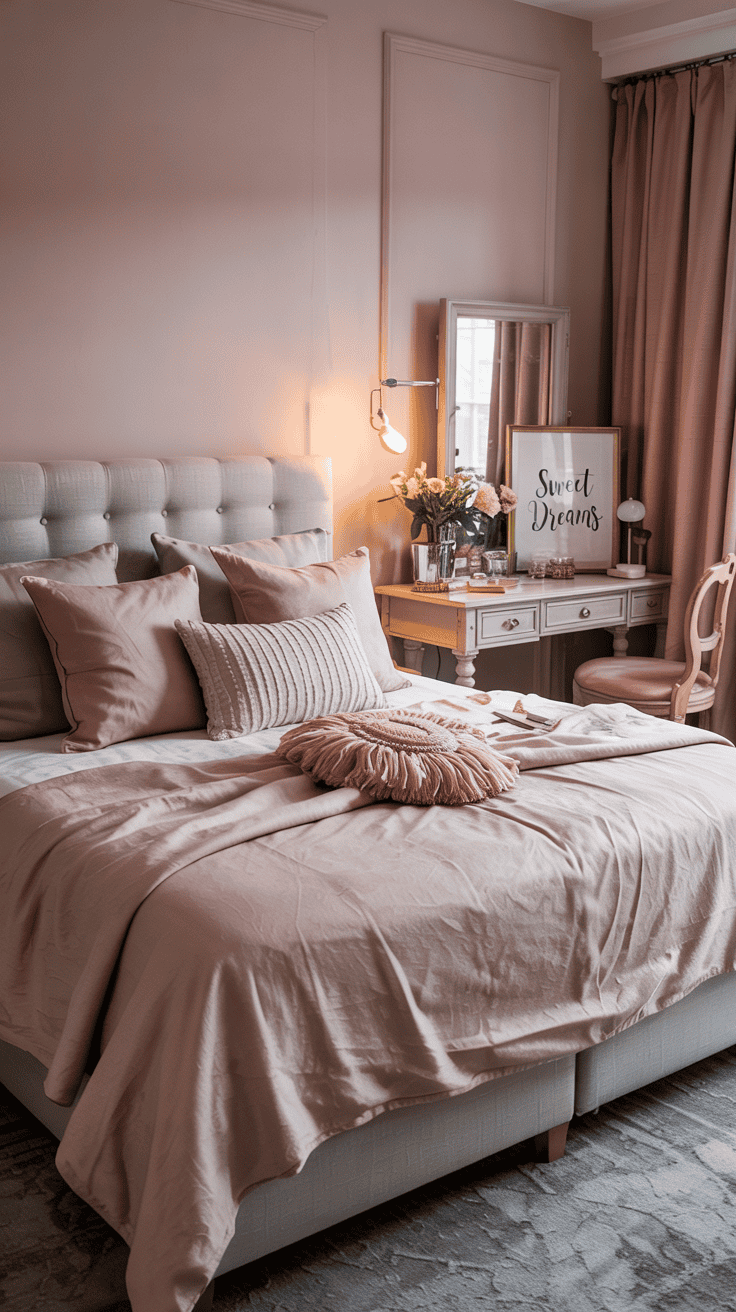 Featured image of a bedroom using dusty pink bedroom ideas for a chic, calming retreat
