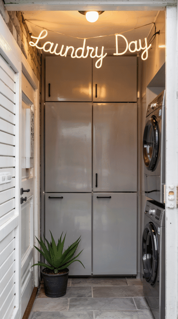 Stackable laundry room ideas small space stackable in a hallway, maximizing compact spaces