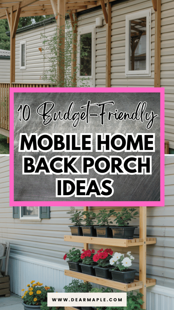 Pinterest pin of mobile home back porch ideas