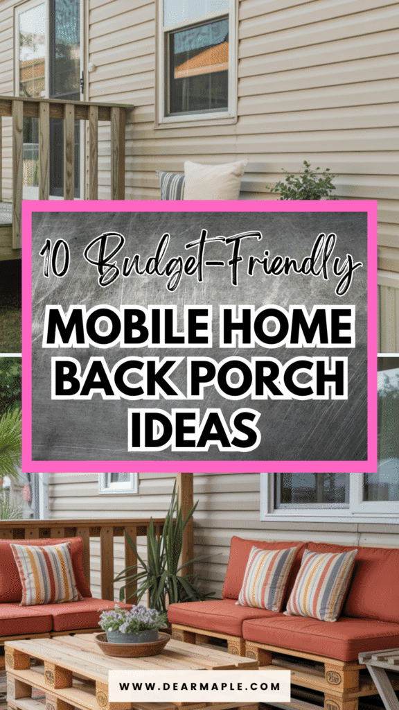 Pinterest pin of mobile home back porch ideas
