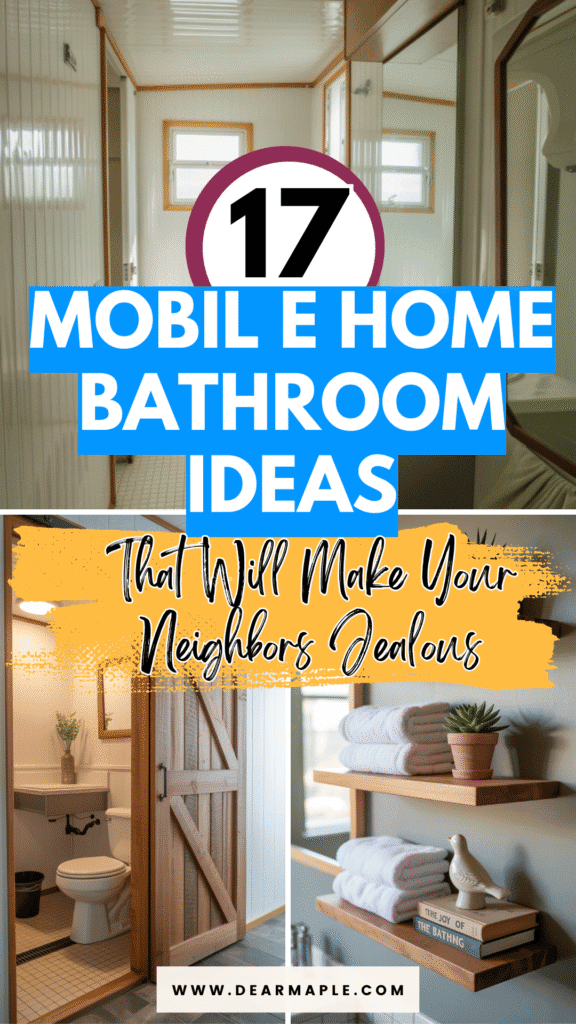 Pinterest pin of mobile home bathroom ideas