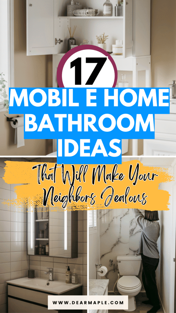 Pinterest pin of mobile home bathroom ideas
