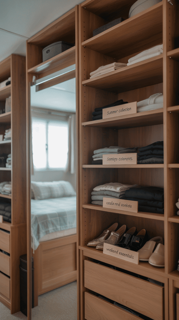 Mobile home bedroom ideas with walk-in closet and organization systems for ultimate luxury storage and boutique-style dressing area