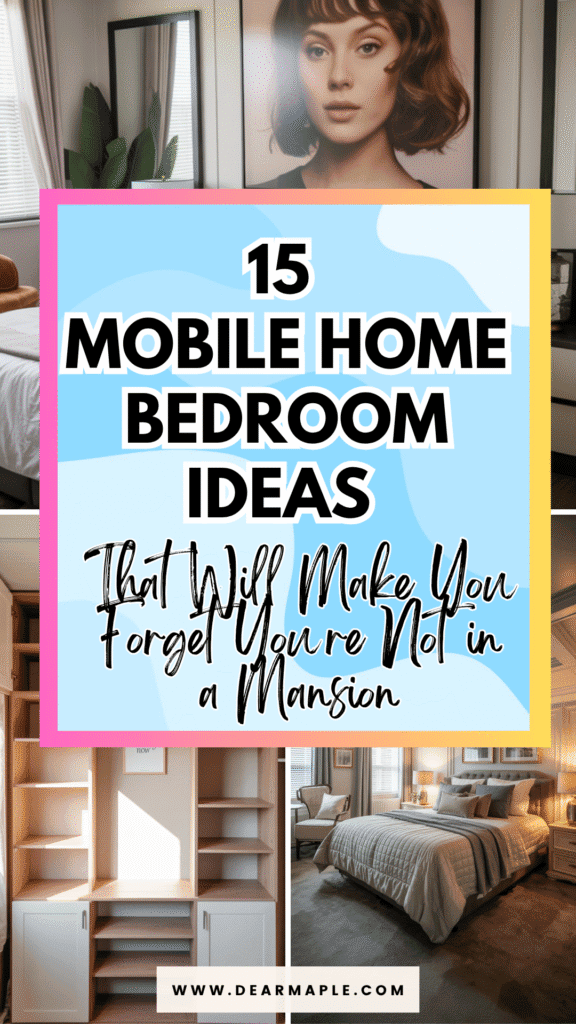 Pinterest pin of mobile home bedroom ideas