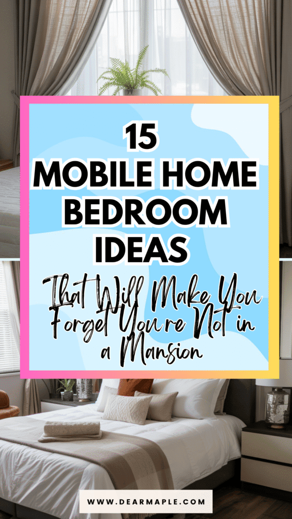 Pinterest pin of mobile home bedroom ideas