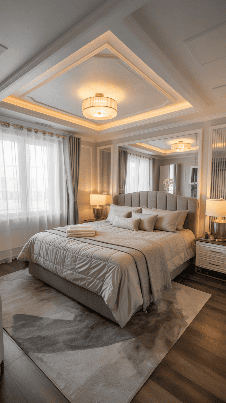 Luxurious mobile home bedroom ideas showcasing mansion-style design with elegant furnishings and upscale decor