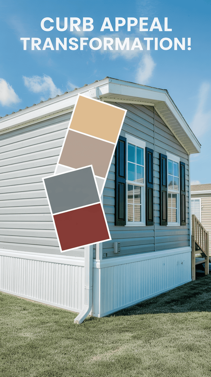 Beautiful mobile home exterior paint colors ideas showcase featuring multiple color palettes for maximum curb appeal transformation