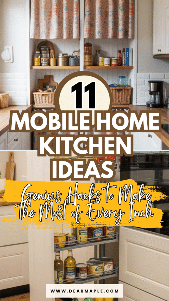 Pinterest pin of mobile home kitchen ideas