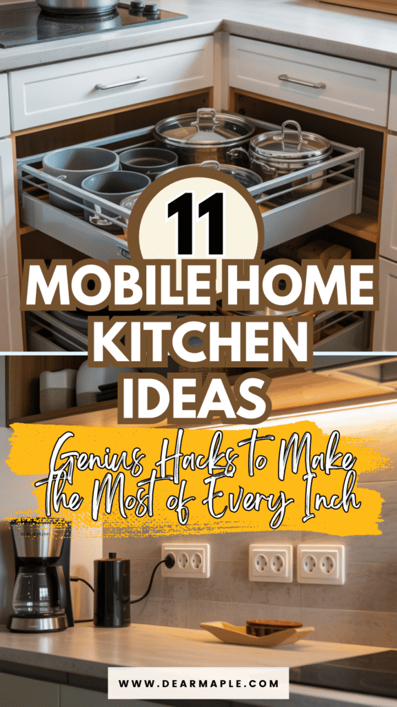 Pinterest pin of mobile home kitchen ideas
